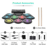 Portable USB Electronic Drum Pad Kit With Built-in Speaker